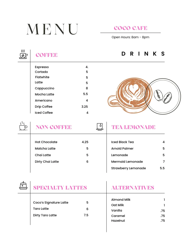 Coco Cafe Menu (2024)-images-1